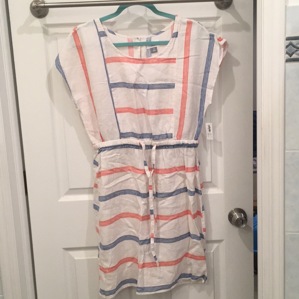 Red white and blue linen sun dress